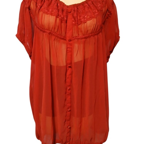 Torrid Deep Red Blouse - Picture 4 of 10